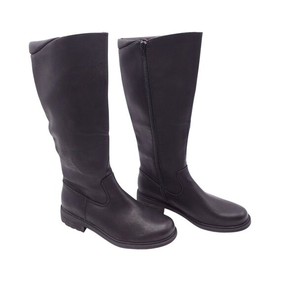 NWOB BOC Riding Tall Boots Size 8.5 Black Leather Block Heels Equestrian - Picture 1 of 6